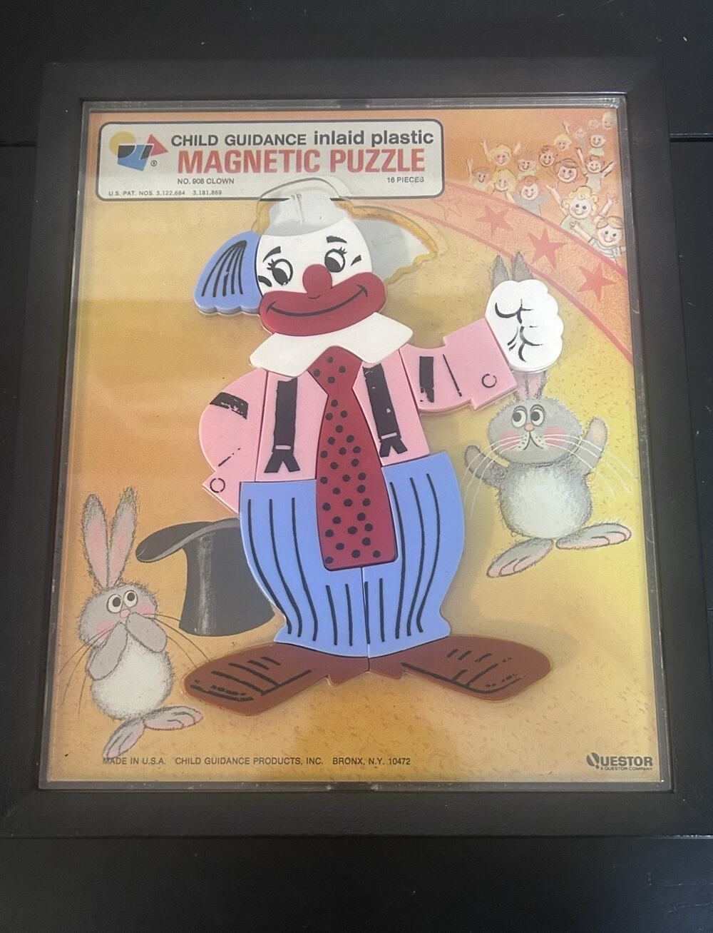 Vintage 1962 Child Guidance No 908 Clown Magnetic Puzzle 16 Pc INCOMPLETE